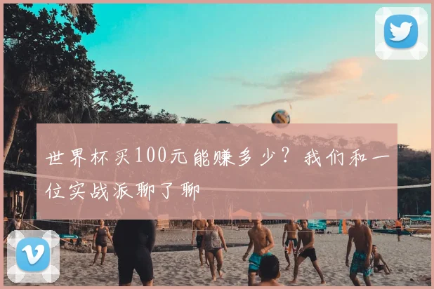 世界杯买100元能赚多少?我们和一位实战派聊了聊